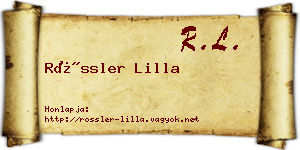 Rössler Lilla névjegykártya
